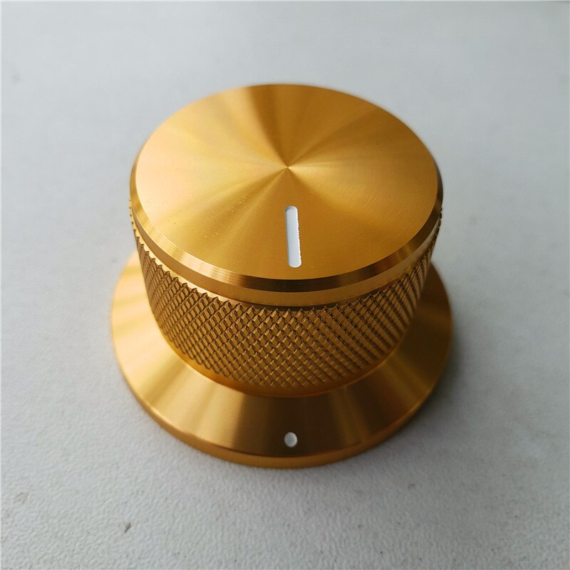 1 sztuk aluminiowa gałka pokrętło potencjometru 44*25*6mm pokrętło radełkowane złoty srebrny potencjometr czapka kapturek przełącznika wzmacniacz piekarnik pokrętło głośności