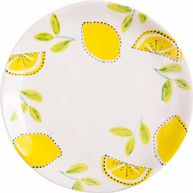 Original Hand-painted Ceramic Household Round Plate Western Steak Dish Flat Plate Pasta Dish Soup Plate Rice Fish Plate