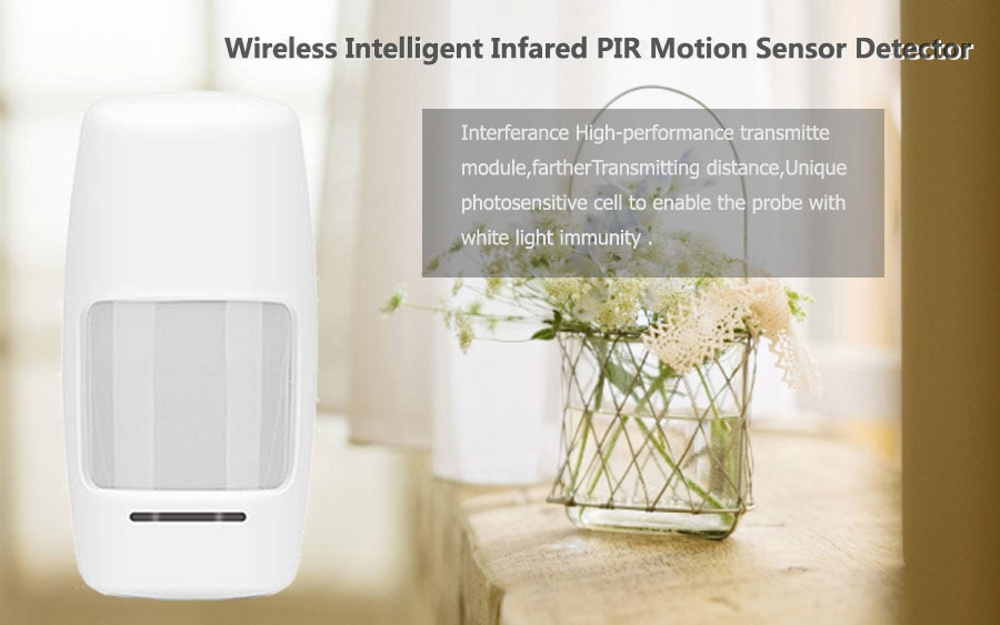 Sgooway trådløs passiv infrarød detektor pir bevægelsessensor til 433 mhz wifi gsm pstn hjemmesikkerhedsalarmsystem