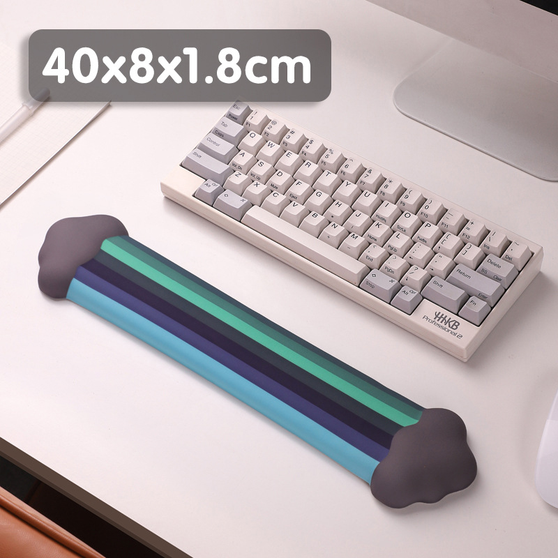 Rainbow Mouse Pad Keyboard Wrist Rest Memory Foam Silicone Ergonomic Mouse Pad for Desktop Office Computer Laptop Wrist Rest: Khaki