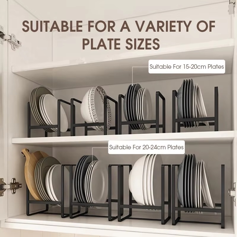 kitchen cabinet plate storage countertop dish rack drawer dinner plate partition drain rack layered storage rack bowl storage