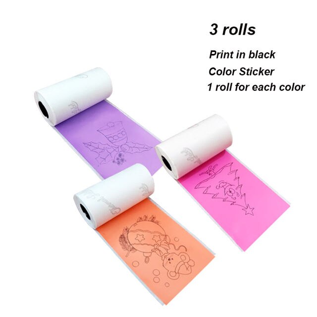 Papier auto-adhésif thermique 57mm, papiers d'étiquettes imprimables pour imprimante de poche M02/M02S/M02Pro, papier Photo autocollant pour iphone: Color Sticker B