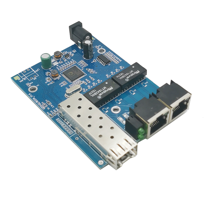 10/100/1000m gigabit mediekonverterer 1 sfp 2 rj45 gigabit optisk fiber ethernet fiberoptisk bryter til ip-kamera