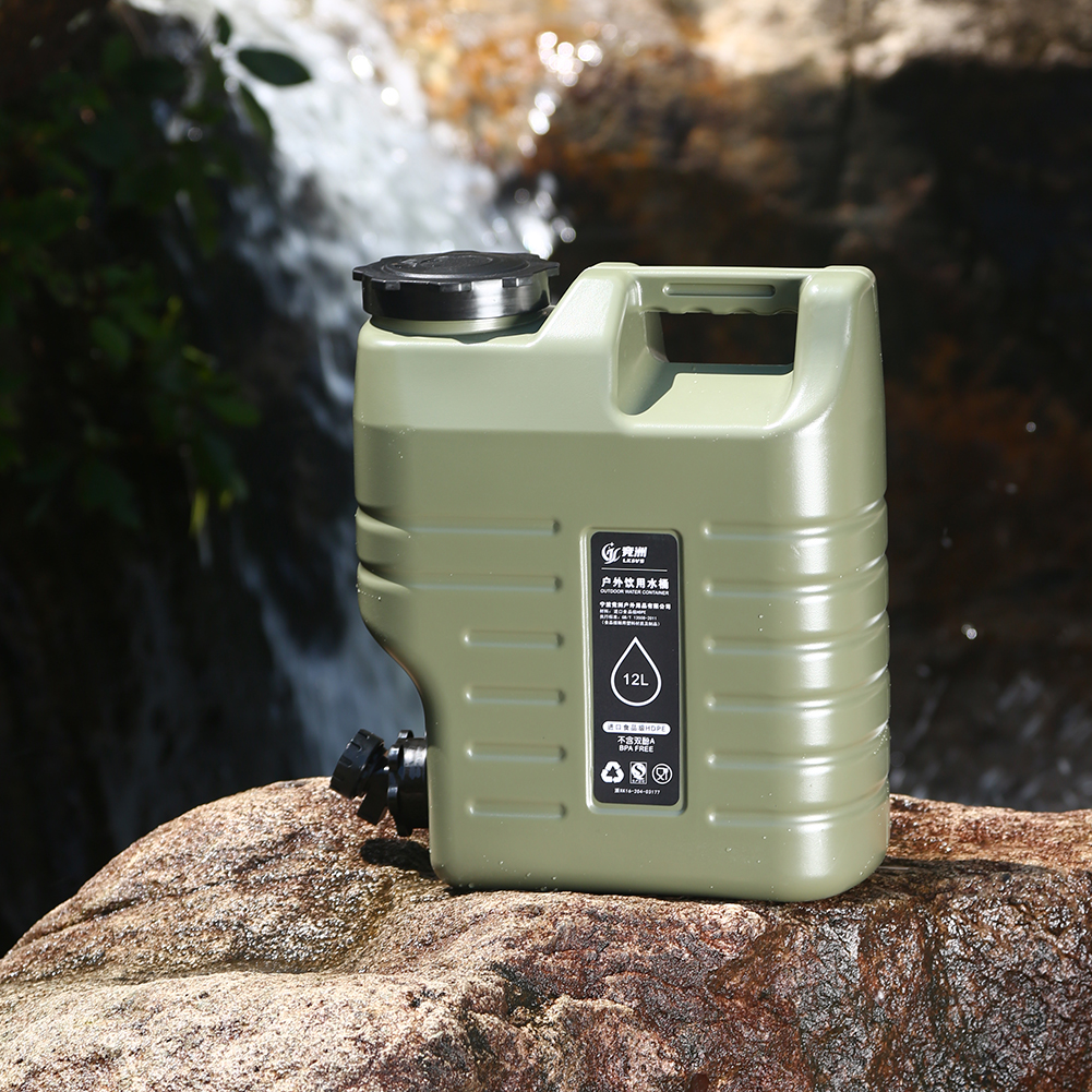 3.2 Gallon/12L Water Bucket Truly No Leakage BPA Free Drink Dispenser Multifunction for Outdoor Camping/Hiking Emergency Storage