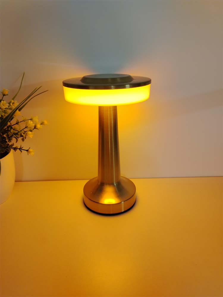 Oplaadbare led-tafellamp Retro nachtlampje Bureau Bar Koffie Eetkamer Home Decor Draadloos 3-kleuren dimbare aanraakschakelaar