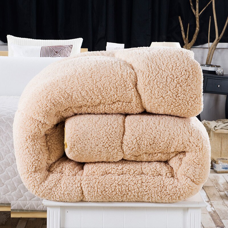 Winter Super Zachte Super Warm Lam Kasjmier Winter Quilt Verdikte Warm Quilt Kern Zijde Katoenen Dekbed Dubbele Winter quilt