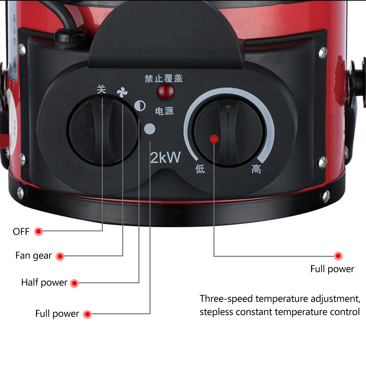 2000W Personal Portable Electric Heaters Fan With Ceramic PTC Heating Mini Home Heating Fan Low Noise Warm Air Blower