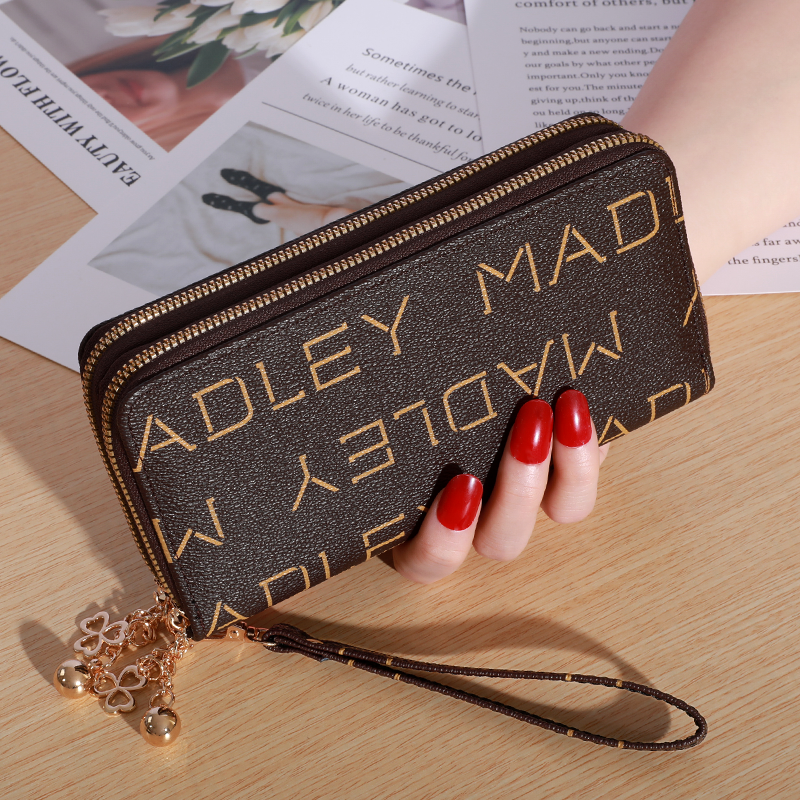 Einfache lange Brieftasche mit großem Fassung vermögen, Reiß verschluss aus Kunstleder, lässige multifunktion ale Clutch-Tasche: Blau