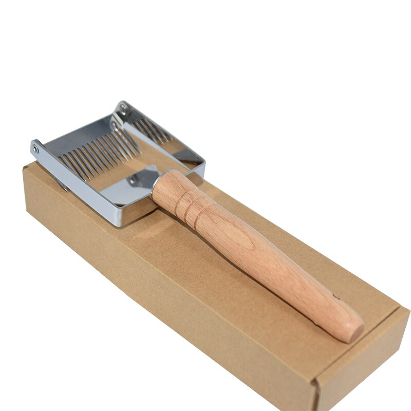 Sprzęt pszczelarski wielofunkcyjne ze stali nierdzewnej pszczelarskie uncapping widelec miód skrobak drewniany uchwyt nóż igły pszczoła utrzymanie narzędzie