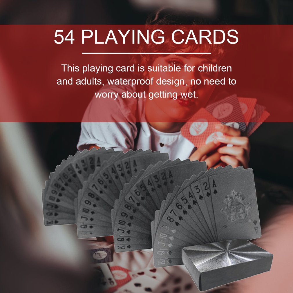 24K Gold Playing Cards Poker Game Deck Gold Foil Poker Set Plastic Magic Card Waterproof Cards Magic