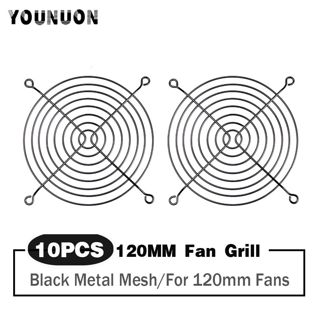 10 Piecces Axiale 120Mm Cpu Cooling Fan Grill Metalen Draad Finger Guards 12Cm 120X120Mm Metalen mesh Fan Grills Bescherming Netto