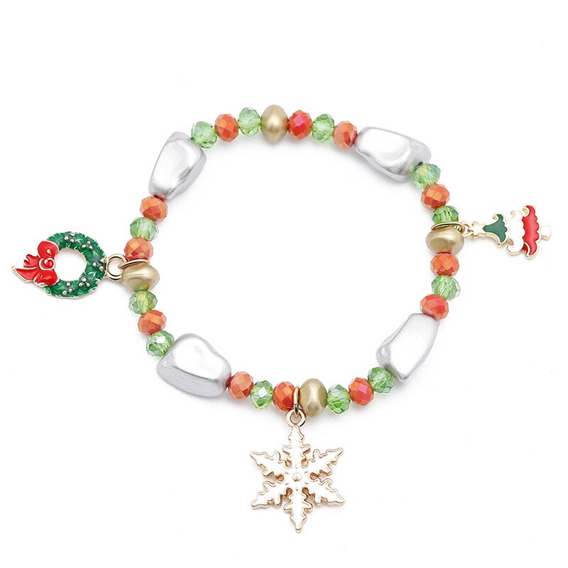 DoreenBeads Christmas Dainty Bracelets Delicate Beaded Bracelet Jewelry For Christmas Party Kids ,1 PC: 7