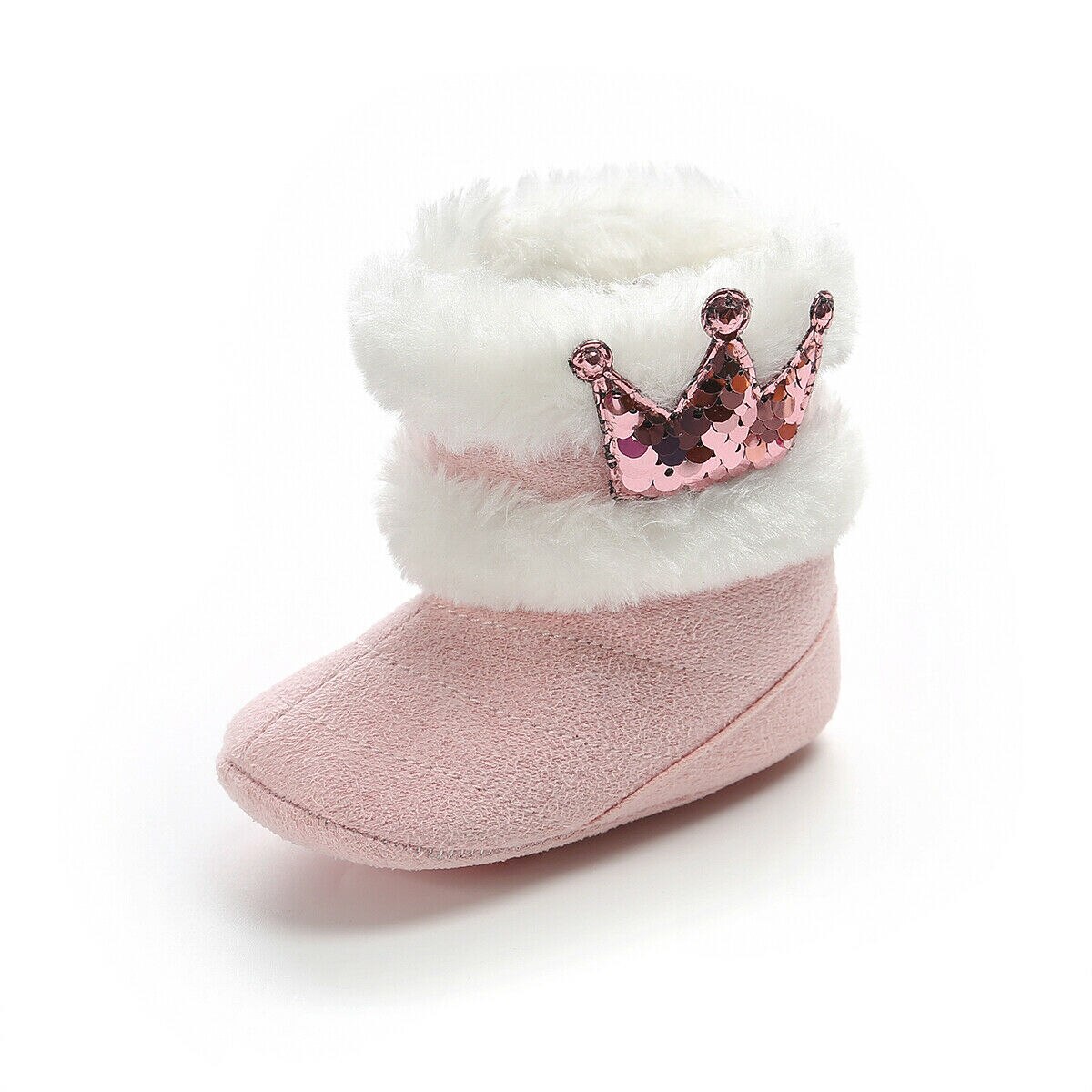 Botas de nieve niño pequeño bebé niña Botas suaves invierno botas de nieve infantil niño recién nacido zapatos calientes: Rosa / 7-12 meses
