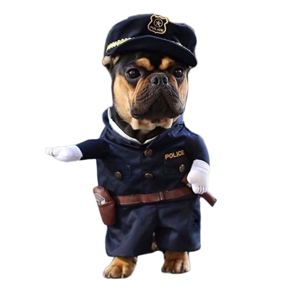 Funny Dog Costumes Cool Policeman Pet Dog Clothes Suit Puppy Clothing Coat Clothes For Dogs Costume for a cat Halloween Outfit