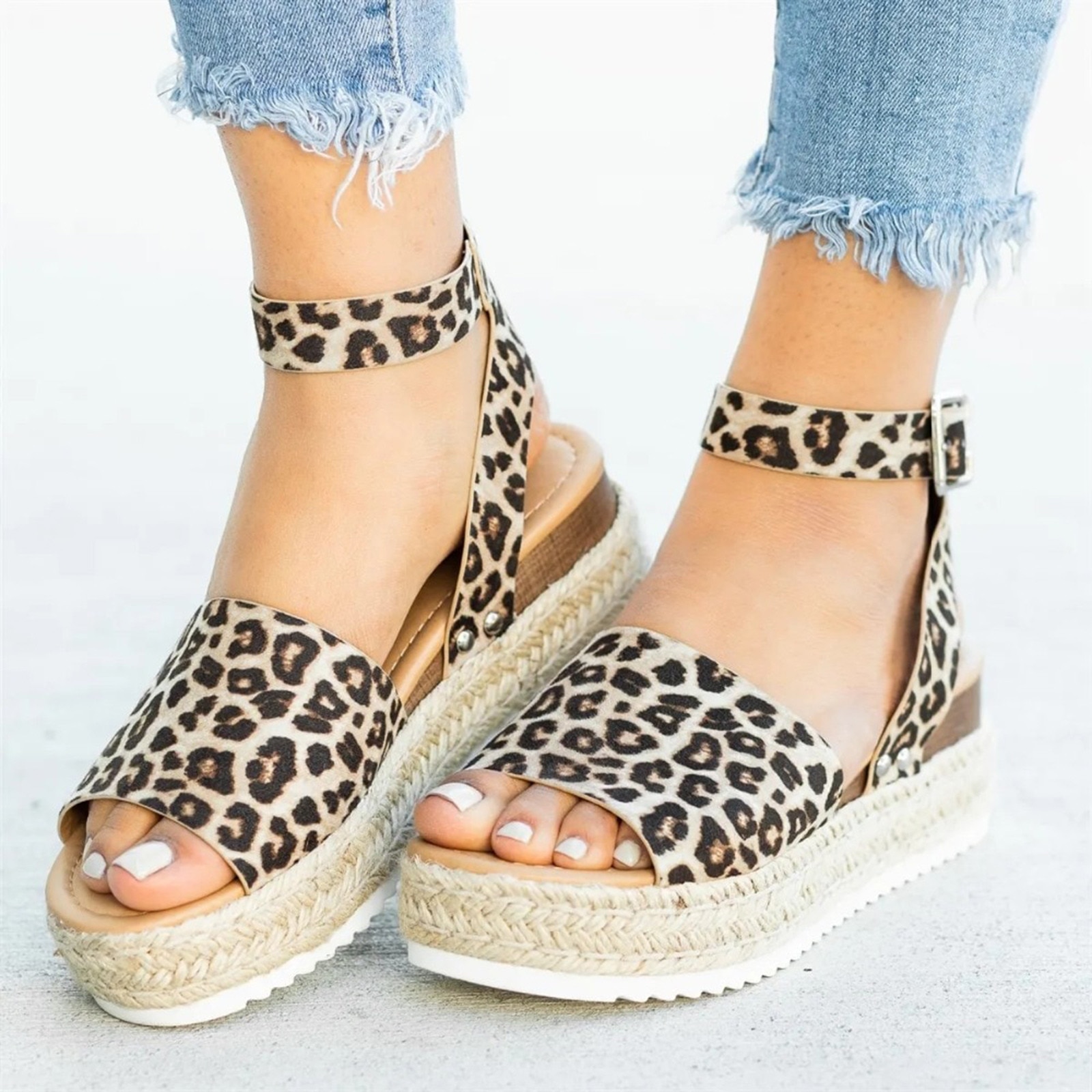 nueva de las mujeres sandalias de plataforma plana sandalias con plataforma para mujer zapatos de mujer zapatos casuales Peep Toe sandalias de verano Zapatos