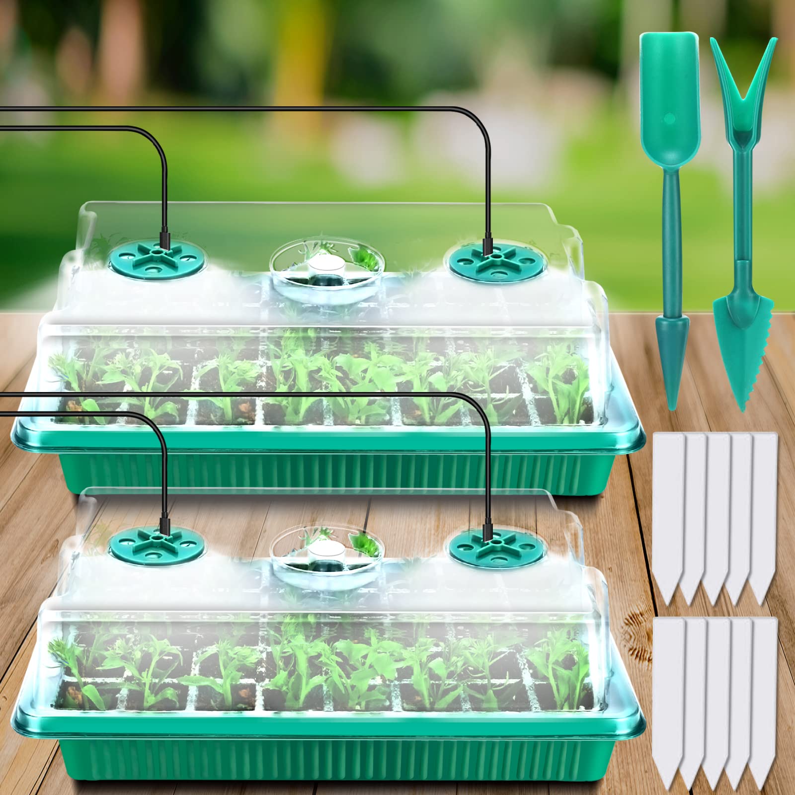 Newest Seed Starter Kit Seedling Starter Trays with Grow Light Adjustable Indoor Gardening Plant Germination Kit