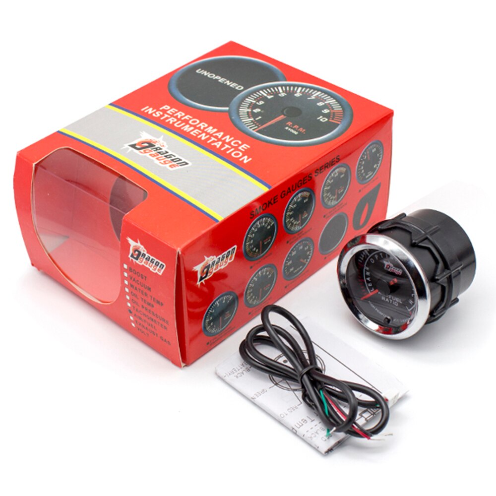 Dragon 2" 52mm Stepper Motor 7 Colors LED Backlight Car Air Fuel Ratio Gauge Narrowband O2 Oxygen Sensor Meter