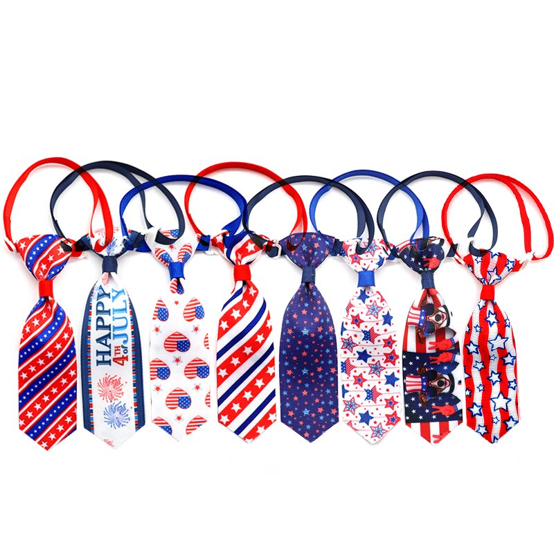 Lot de 50 nœuds papillon pour chien, motif jour de l'indépendance, 4th juillet, rouge, blanc, bleu, accessoires de toilettage pour chiot, chat, chien, nœud papillon: Rouge