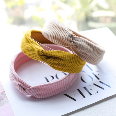 Einfarbig Baby Stirnband Herbst Winter Mädchen freundlicher Twist Knoten Haar Band betroffen Baumwolle Elastische Baby Mädchen Stirnbänder Haar Zubehör