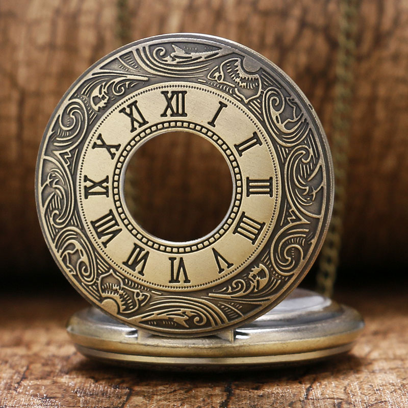 Vintage Zakhorloge Gladde Romeinse Cijfers Vintage Mechanische Ketting Gift Fob Steampunk Hand Wind Casual Mannen Vrouwen Zakhorloges