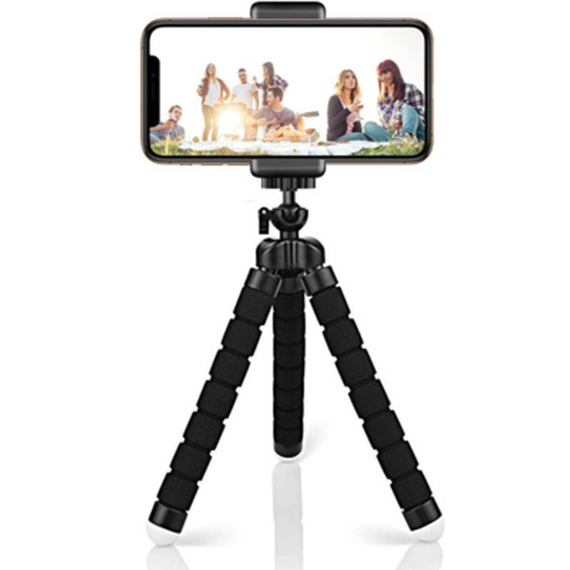 Mini trípode Universal para fotografía de pulpo, monopié para teléfono, Mini cámara, soporte para cámara web, Clip para teléfono inteligente, monopié, soporte Tripe: Negro