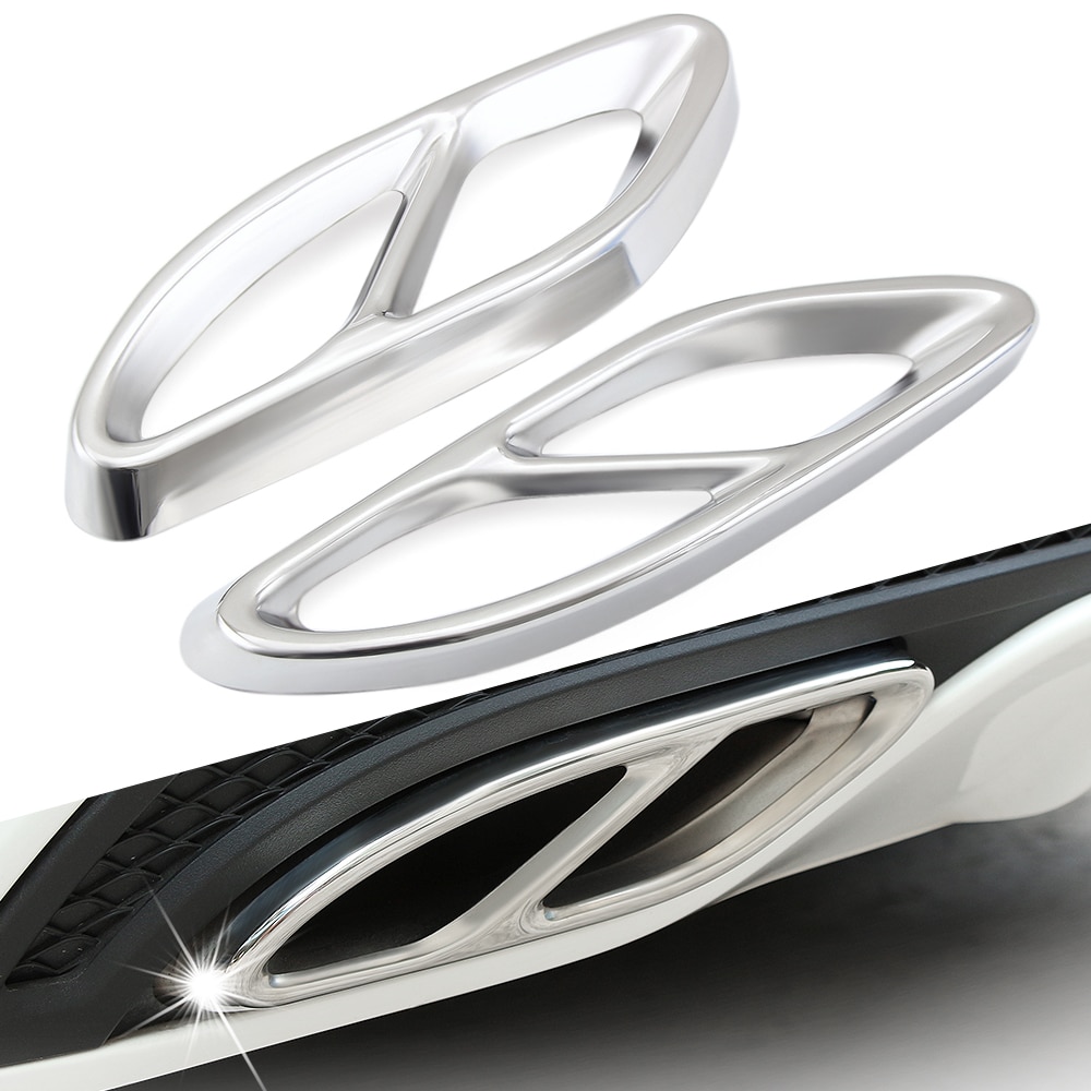 2 Stuks Rvs Uitlaatpijp Cover Trim Voor Mercedes Benz A B C E Glc Gle Klasse W176 W246 w205 W213 Amg Auto Styling