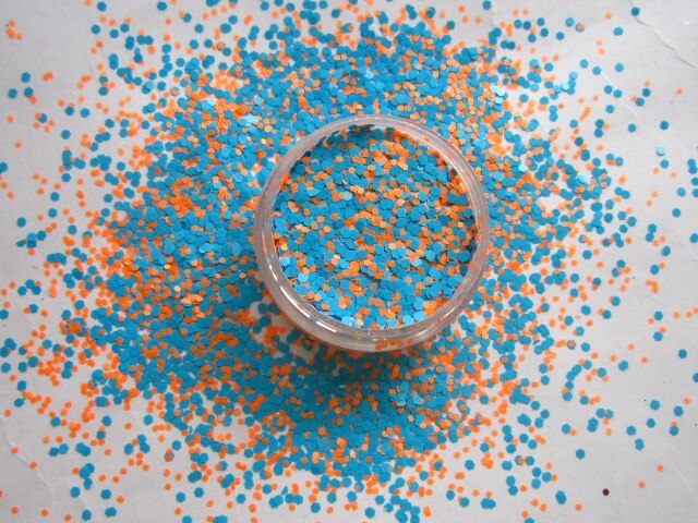 Blauw Oranje Neon Kwestie Solventbestendige Glitter Sequin Mix Voor Nail DIY G510