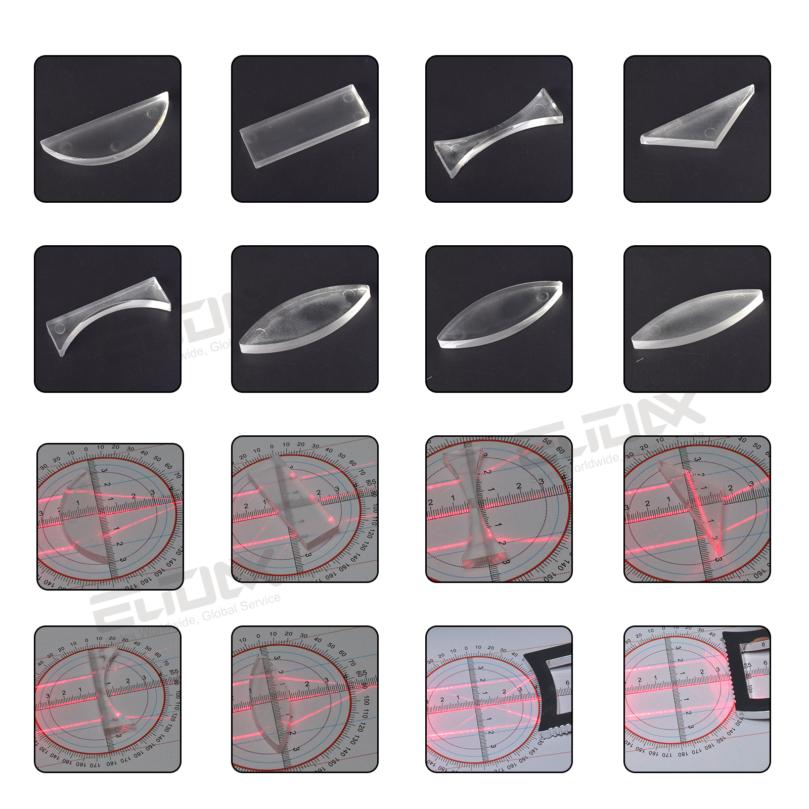 Kit de experimentos de óptica geométrica física, herramientas educativas de reflexión y refracción de luz, prisma de lente para estudiantes y profesores