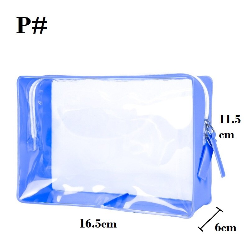 Sac cosmétique Transparent variétés tailles fille sacs de maquillage poche à glissière claire; grand, moyen, petit, Mini; cercle, carré,: P