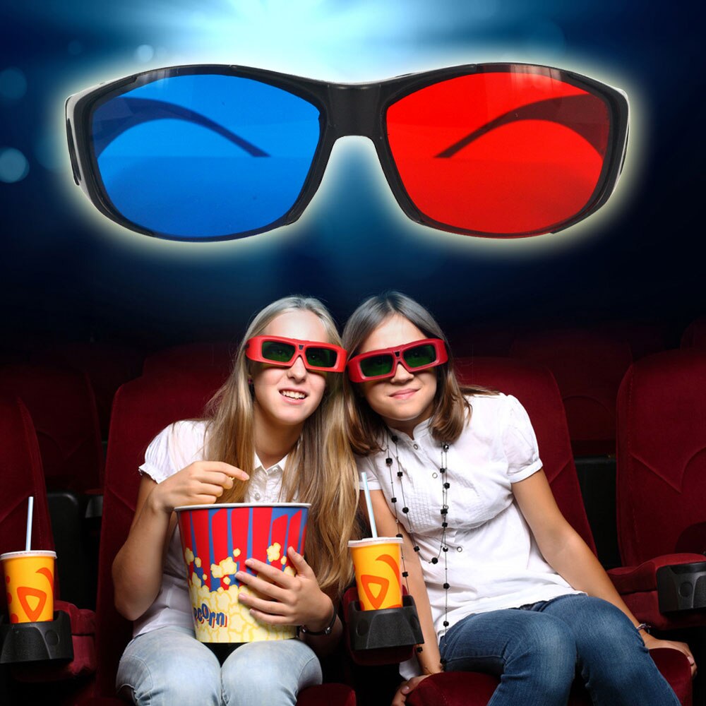 Kebidumei Plastic bril Rood Blauw 3D Bril Framed 3D Vision Bril voor Game Stereo Movie Dimensional Anaglyph Bril