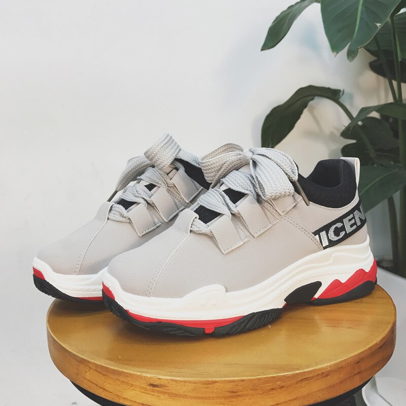 Sportskor för kvinnor ulzzang dragkedja bantningsskor kvinna fitness kvinnliga studenter badmintonskor sneakers: Grå / 9
