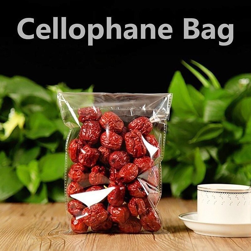 100pcs Transparent Plastic Bags Self Sealing Food Wrap Jewelry Small Bags Home Packaging Storage Kitchen Accessories Pouches