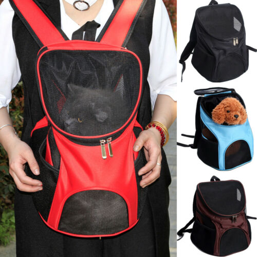 Mochila de hombro con malla respirable para mascota, gato, perro, cachorro, mochila de viaje, bolsa portátil