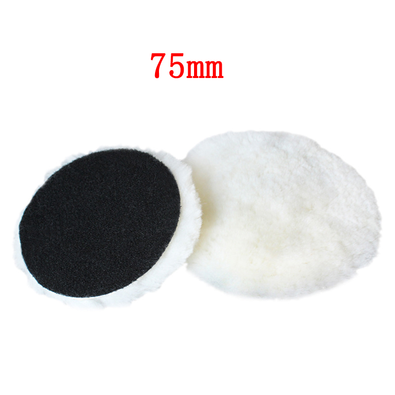 Disco de pulido de lana para coche, herramientas de pulido y encerado para coche, 75mm/125mm/150mm, almohadillas pulidoras para el cuidado de la pintura del coche, accesorios de belleza para automóvil: Descolorido