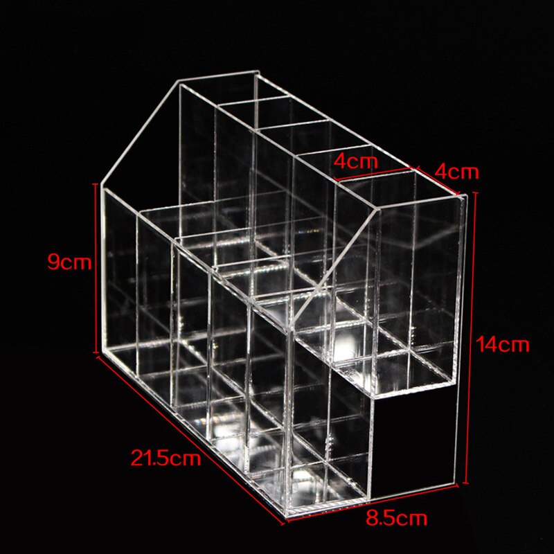 Helder acryl 2 lagen 10 roosters nagellak rek houder eyeliner organizer opbergruimte make-up tools pennenbakje display plank