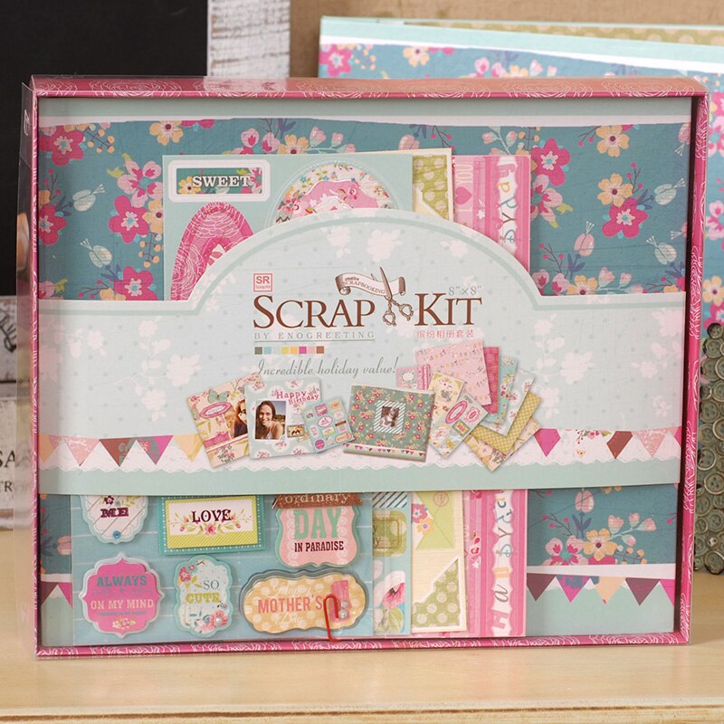 Feito à mão diy álbum crianças scrapbook bebê crescimento comemorativo casamento álbum de produção material pacote casal presente álbum: SR005