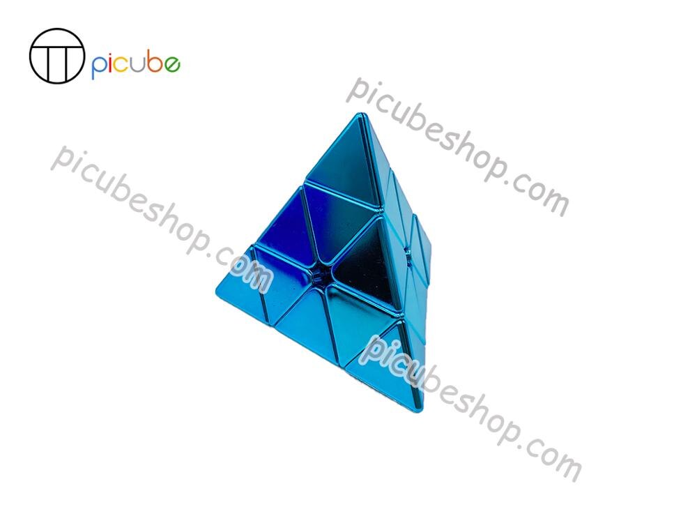 [Picube]MeiLong Pyramide Würfel Rätsel Metall Farbe Würfel 2x2 Goldene/Silber/Blau/verrotten/grün/Lila