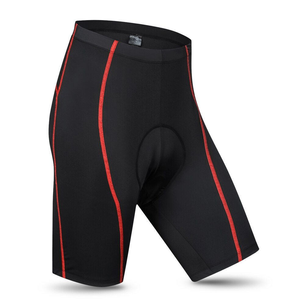 Lixada Mannen Fietsbroek Padded Fietsen Half Biking Panty Fietsbroek: Rood / XL