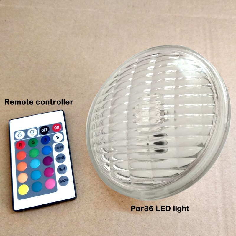Rgb led par 36 light swimming pool landscape 12v dc båtbelysning lampa röd/grön/blå 12w fjärrkontroll dynamisk färg  ar111