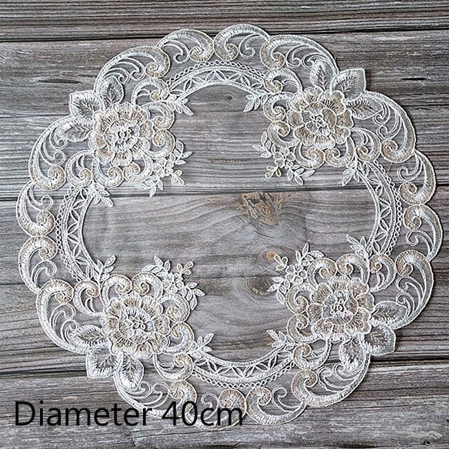 Napperon de table en dentelle 8 motifs, napperon rond de noël en tissu, tasse de mariage, dessous de verre, serviette de cuisine