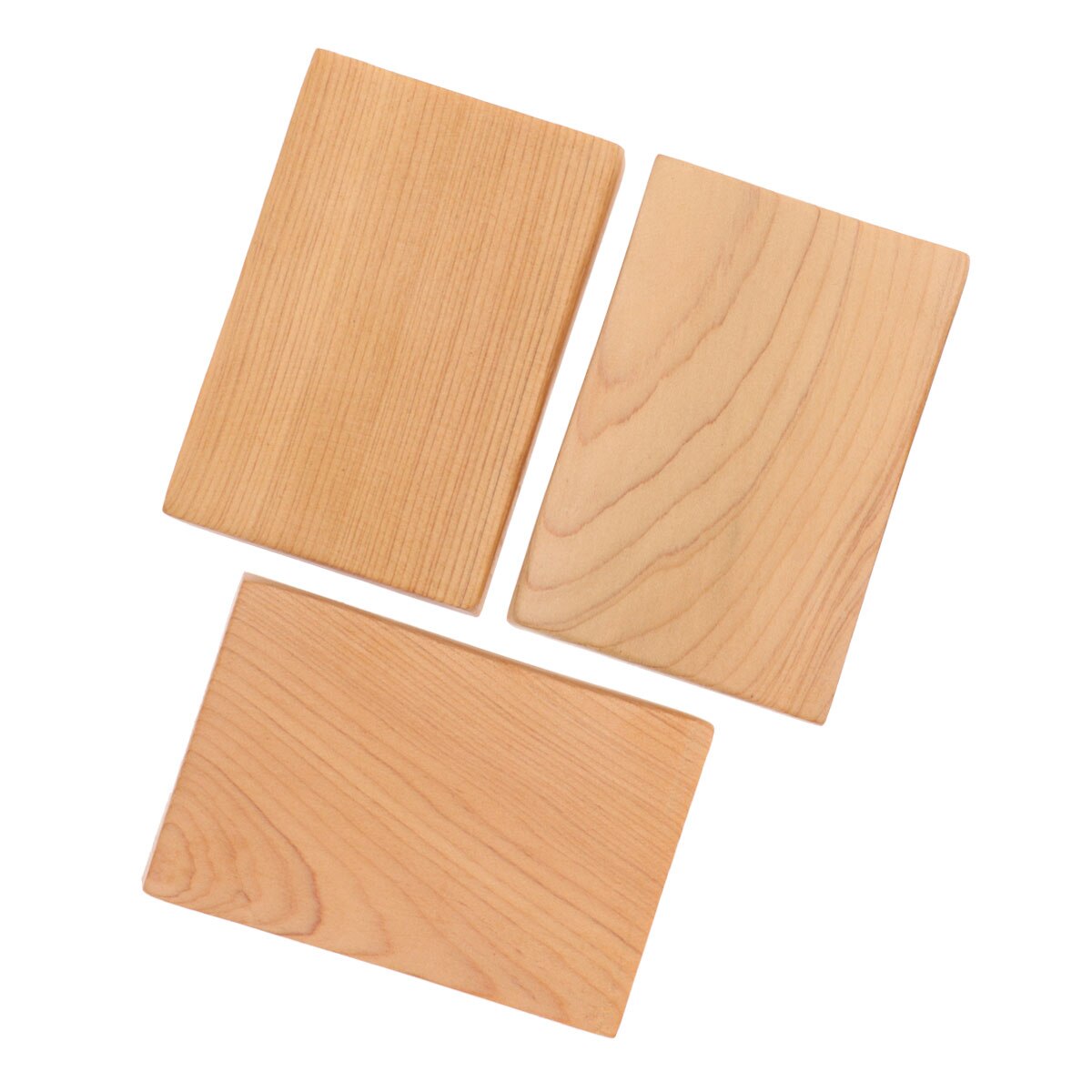 3pcs Wood Block Smooth Durable Rectangle Wood Blocks for Bedroom Decoration: Default Title