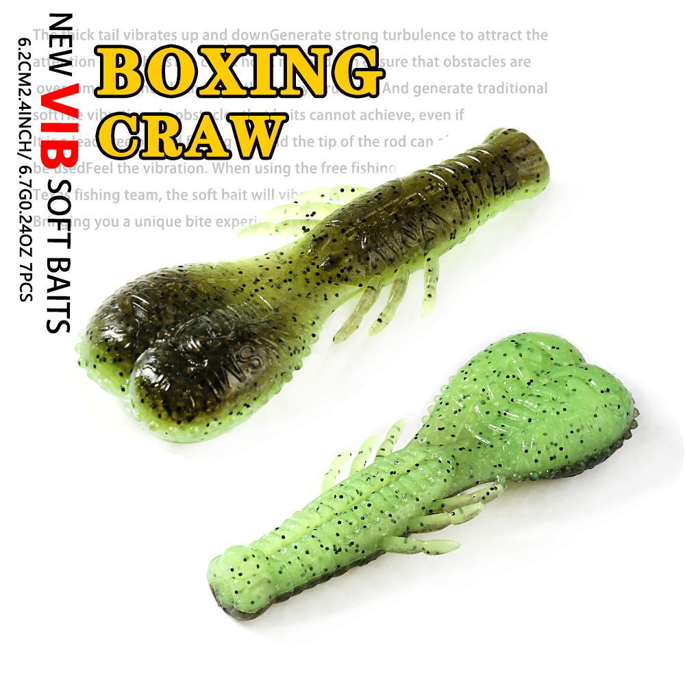 SUNMILE-cebo de palo de 6,2 cm y 6,6g, señuelos de plástico blando pesados, cebo Artificial de silicona para pesca de lubina: Verde