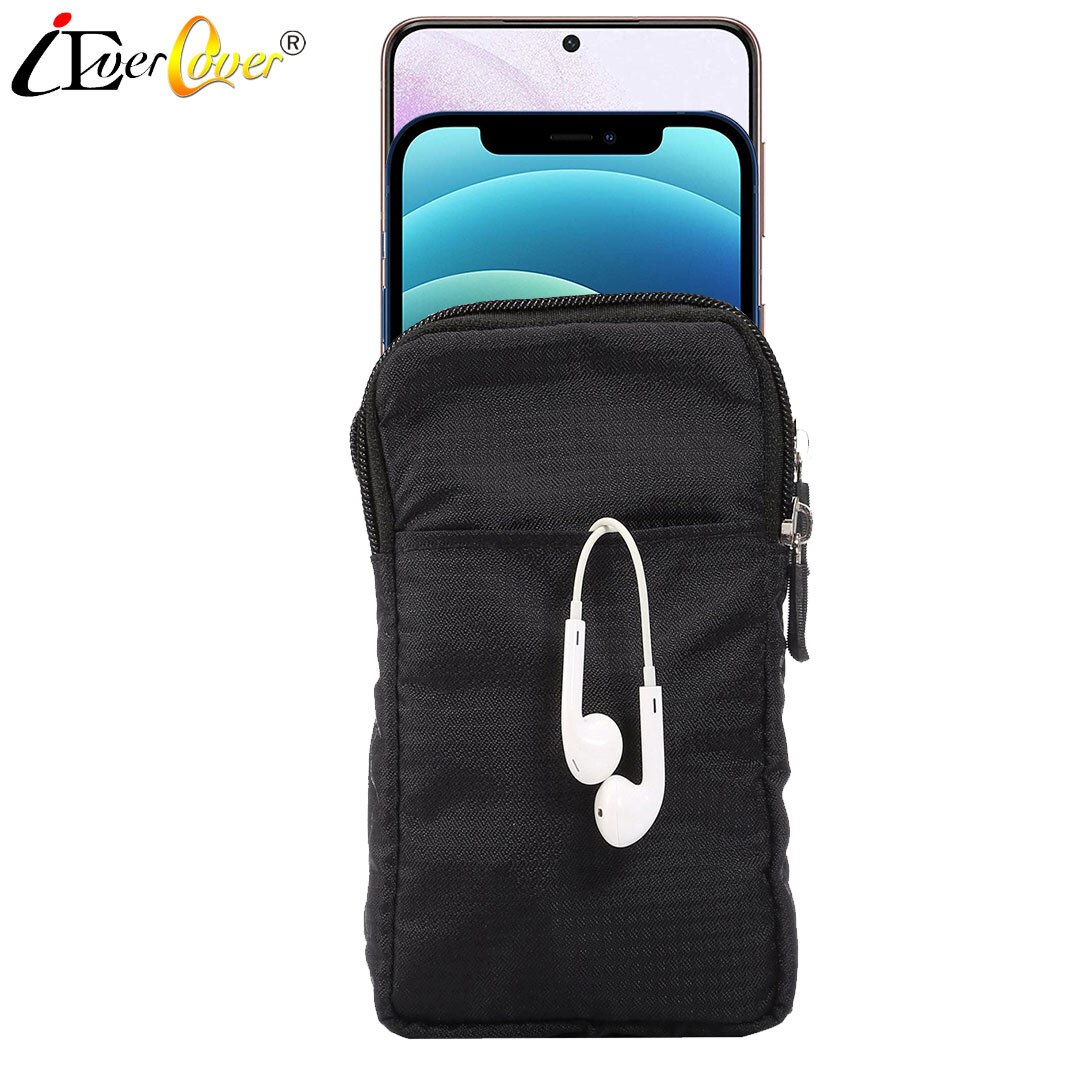 Imperméable à l'eau En Nylon Pochette pour iPhone 12 Mini 11 Pro X XR XS Max 8 7 Plus 6 S 6 SE Téléphone Étui Portefeuille de Taille Sac Housse Fundas