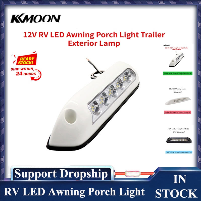 12V RV LED Awning Porch Light Waterproof Motorhome Caravan Interior Wall Lamps Light Bar RV Van Camper Trailer Exterior Lamp