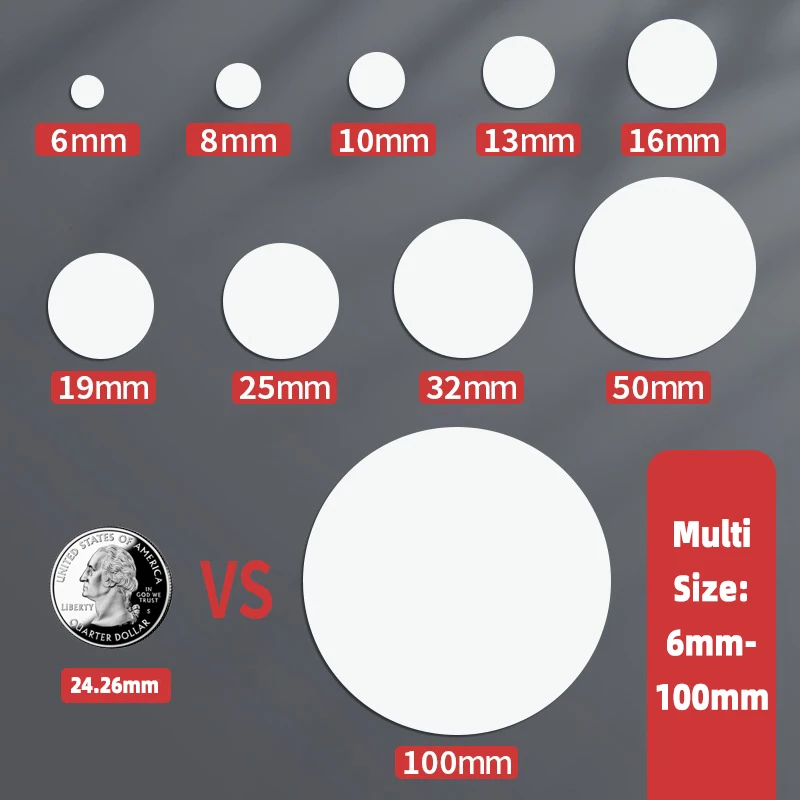 Autocollants à pois auto-adhésifs, étiquette ronde, fournitures scolaires, document mixte, multi-taille, 6mm, 8mm, 10mm, 13mm, 16mm, 19mm, 25mm, 32mm, 50mm, 100mm, 16 feuilles
