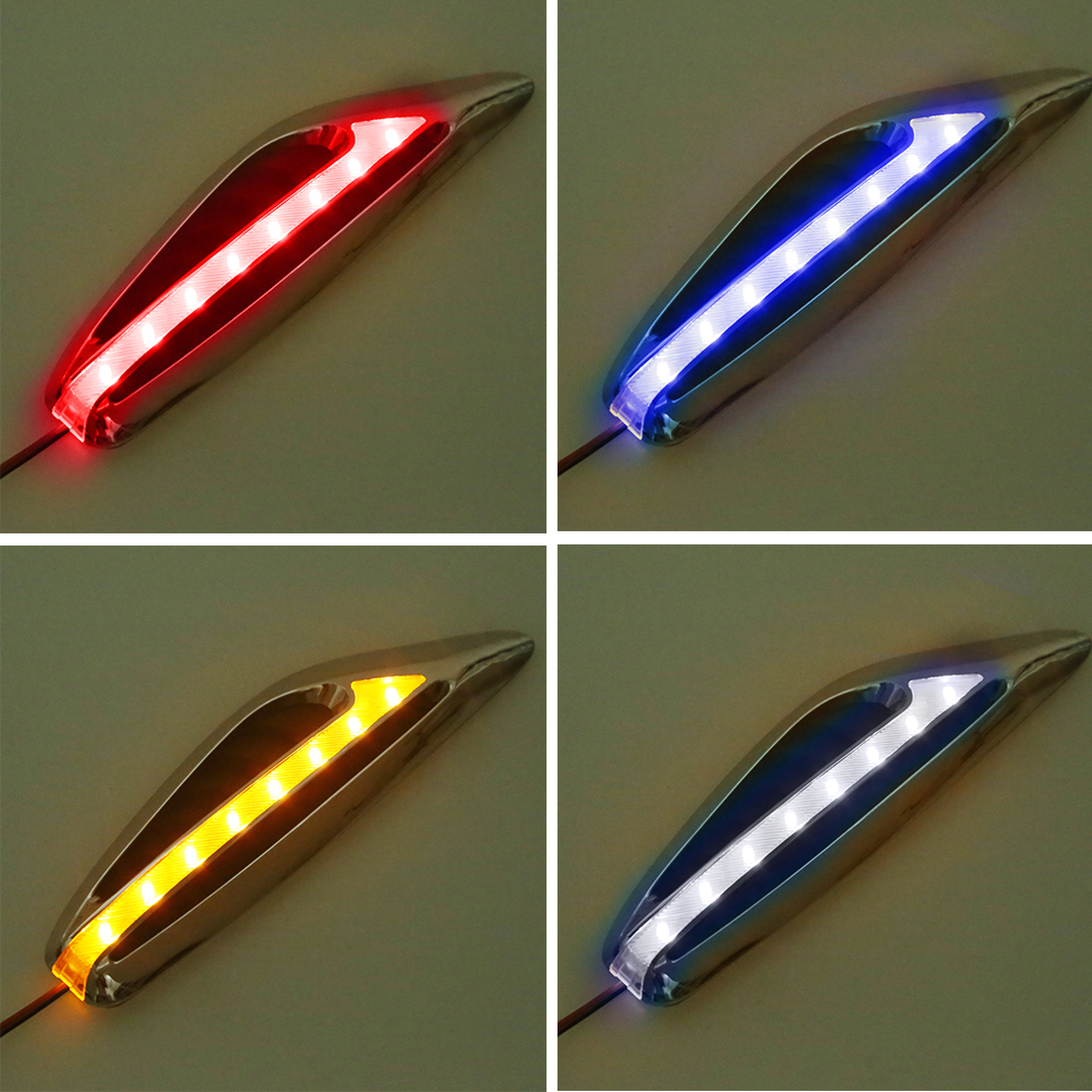 1 par de luces de dirección guardabarros lámpara lateral DC12V forma de hoja Auto coche luces LED laterales marcador luces de señal de giro