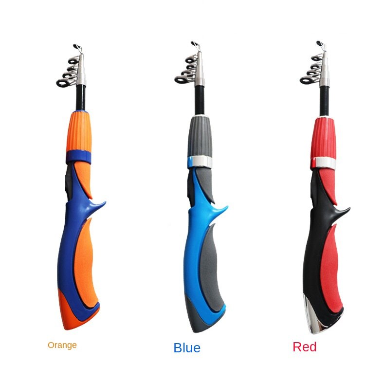 Htdob – mini canne à pêche télescopique pour enfants, accessoires, moulinet, sac, équipement Portable: Only Red rod