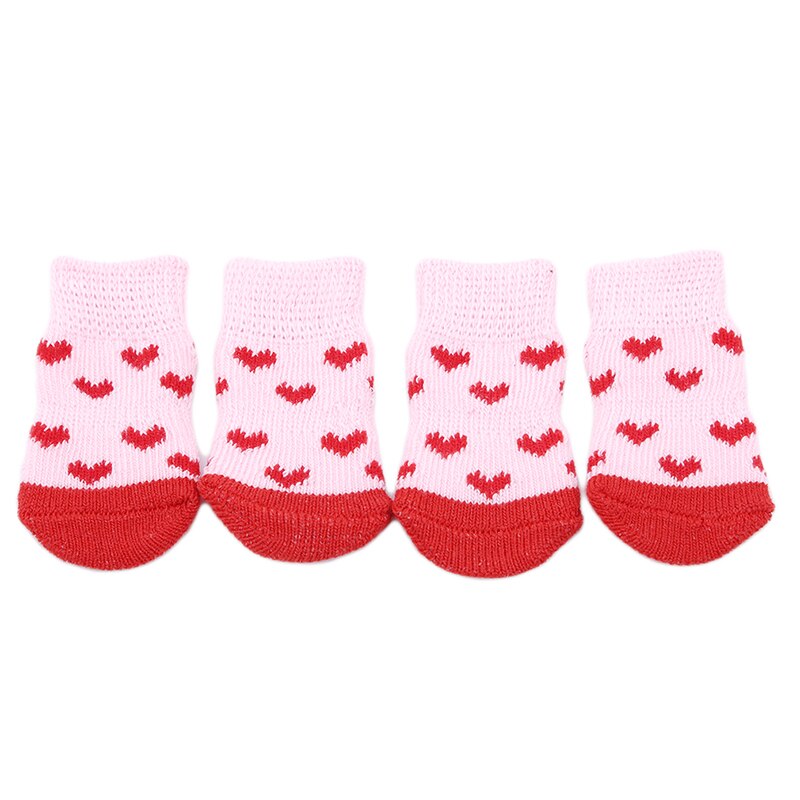 Zapatos antideslizantes para perros y gatos, zapatillas para mascotas, calcetines bonitos para interiores, botas de nieve para perros y gatos pequeños, suministros para mascotas: pink S