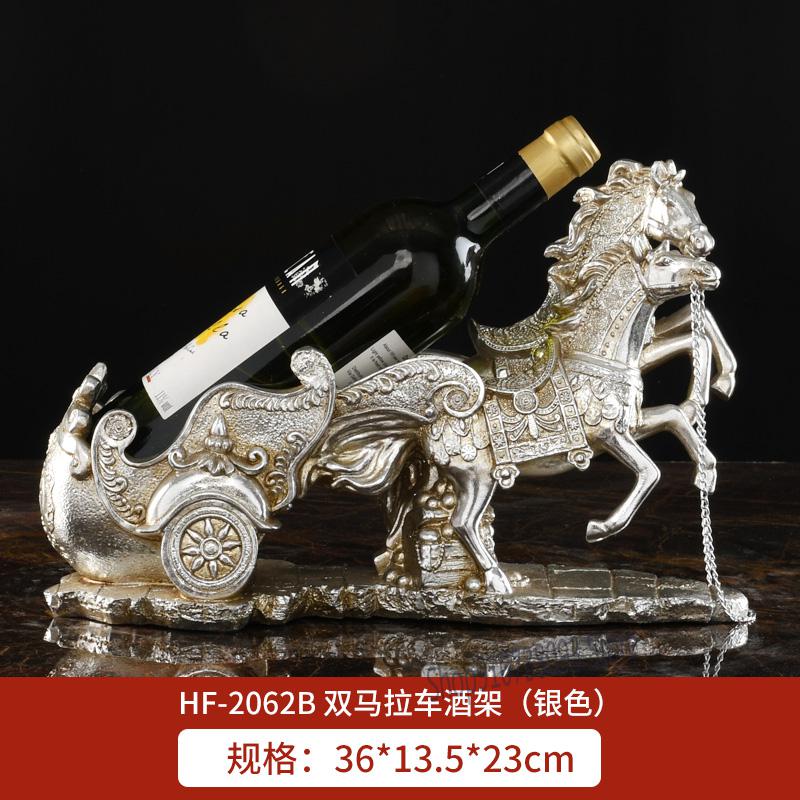 Cheval de luxe avec lumière européenne, chariot à vin rouge, décoration salon, meuble Tv, en résine fait à la main: 36x13.5x23cm  2
