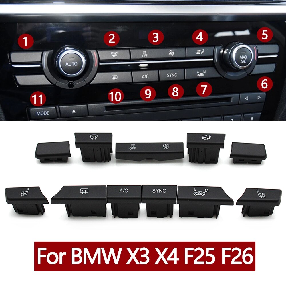 Dashboard Airconditioning Ac Ventilatie Controle Button Volledige Set Voor Bmw X3 X4 F25 F26